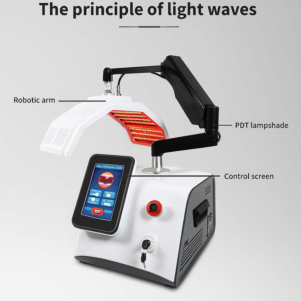 Photodynamic 7 Colors PDT Machine 5 Handles Light Therapy Facial Care With High Power Piranha
