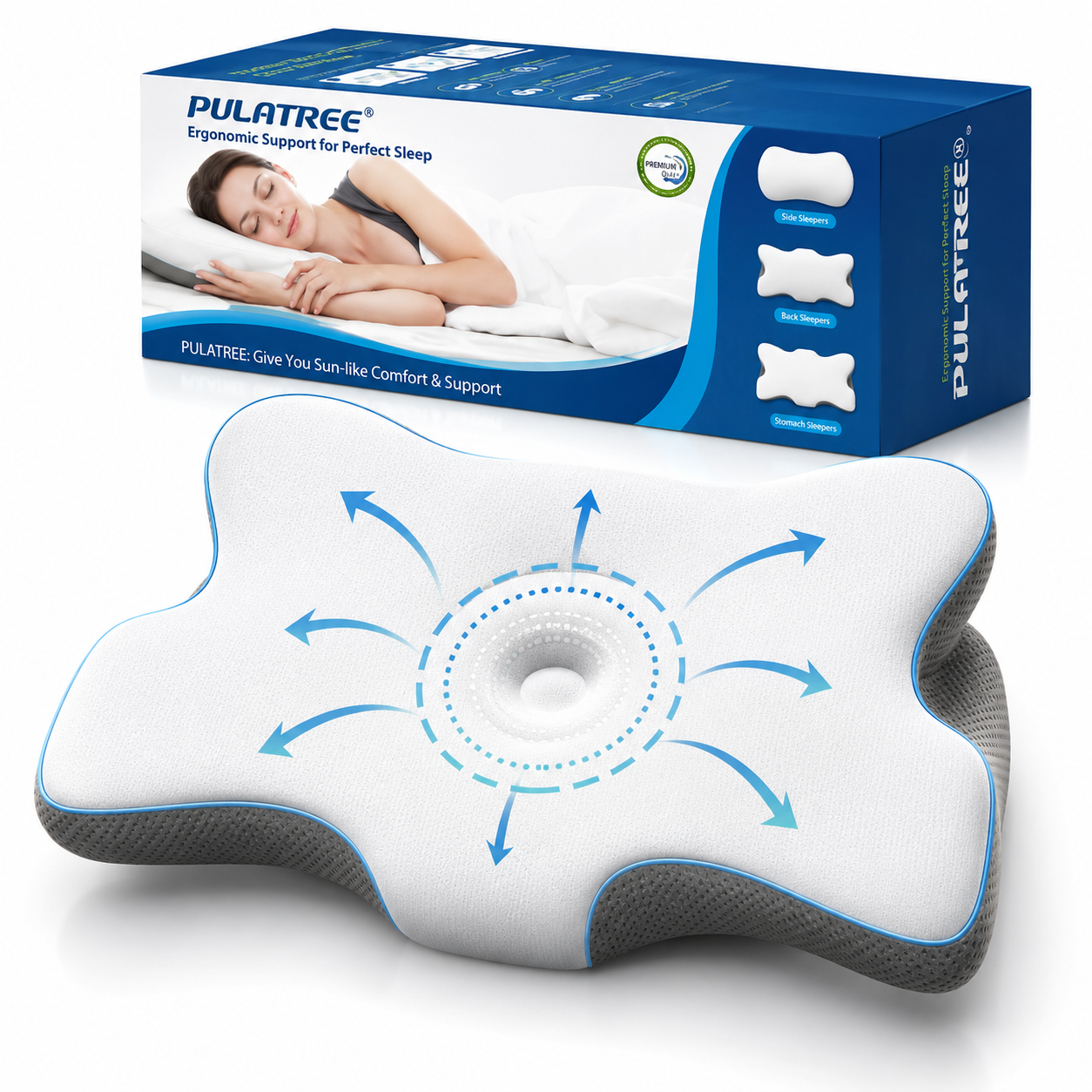 Ergonomic Memory Foam Pillow for Neck and Shoulder Support