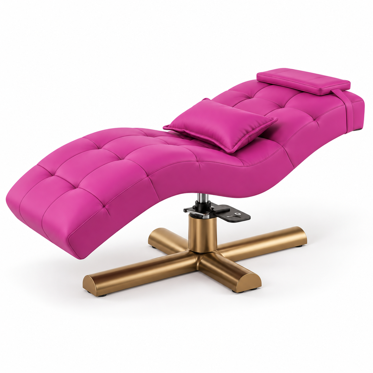 Hydraulic Curved Lash Bed – Professional Beauty Salon Treatment Chair with Gold Metal Base