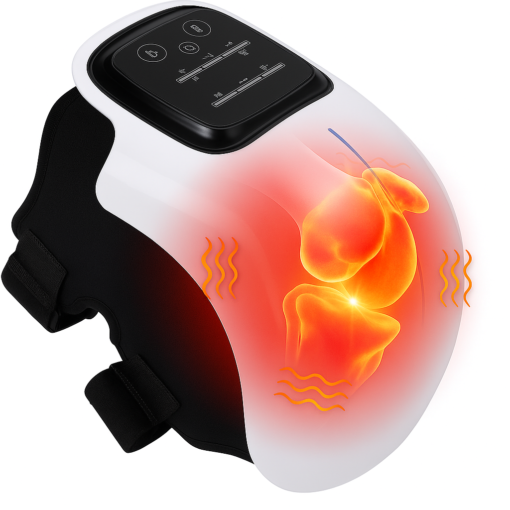 3-in-1 Knee Massager with Heat, Vibration and Light Therapy | Adjustable Wellness Device for Knee Comfort at Home