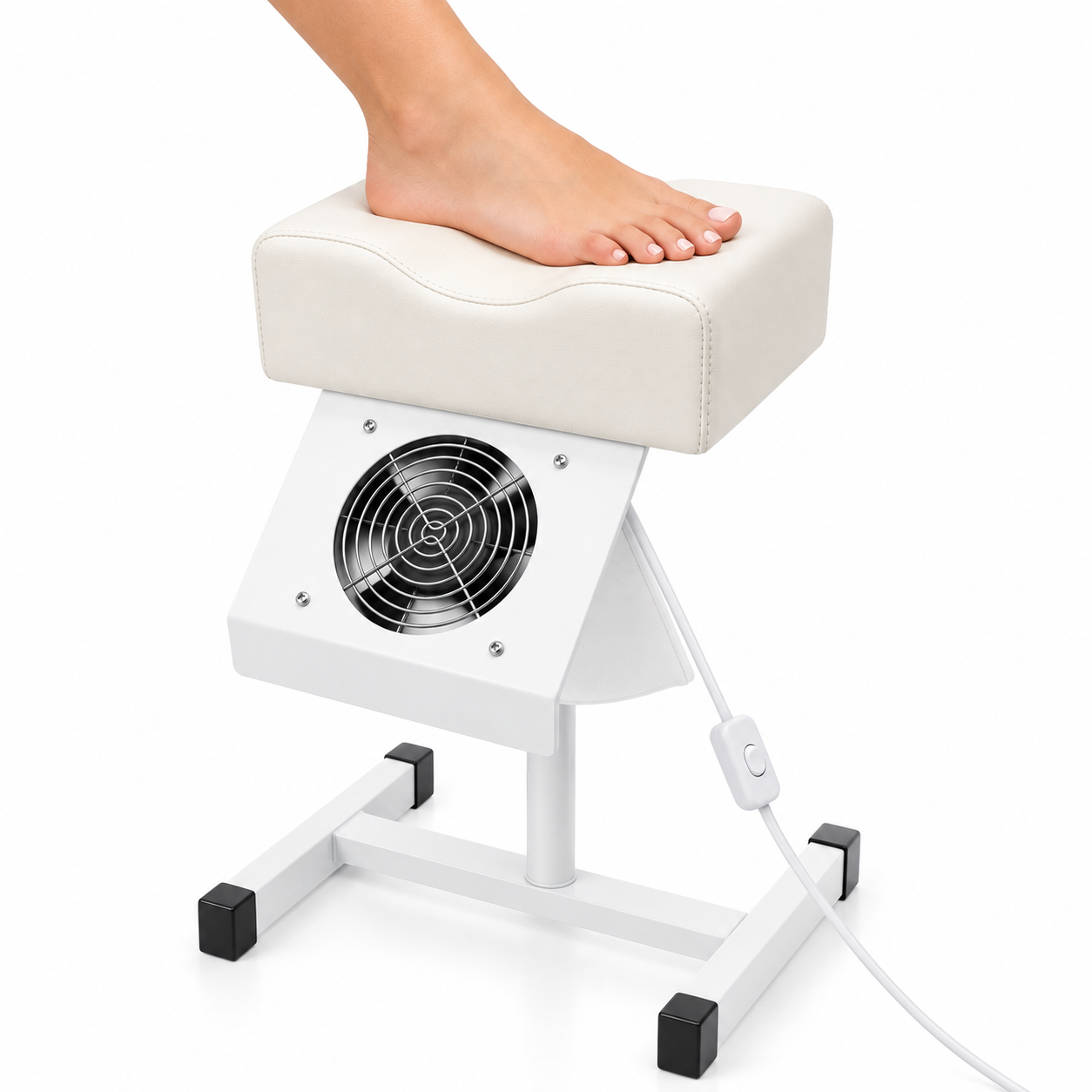 Pedicure Footrest with Dust Collector Fan – Adjustable Professional Nail Salon Leg Rest