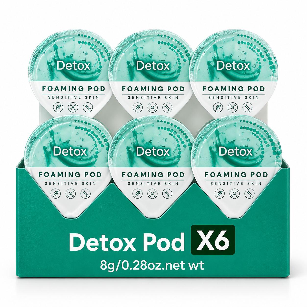 Professional Detox Facial Kit for Sensitive Skin – 6 Pods, 6 Primer Gels & 6 Serums
