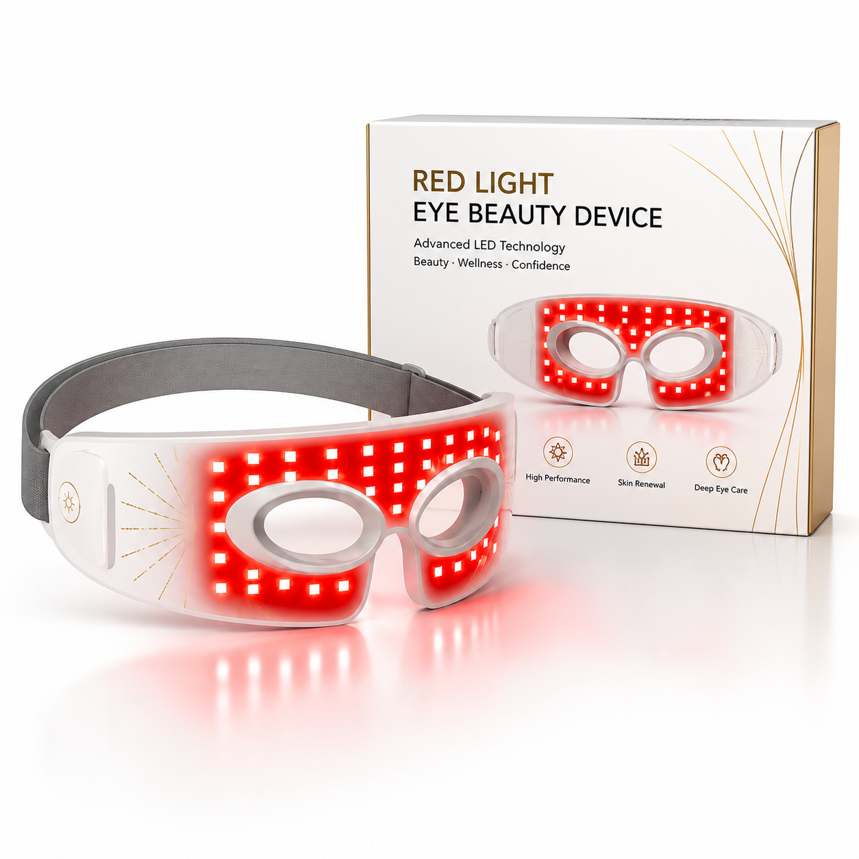 LED Red Light Therapy Eye Mask with 630nm & 850nm Light – Rechargeable Eye Care Device