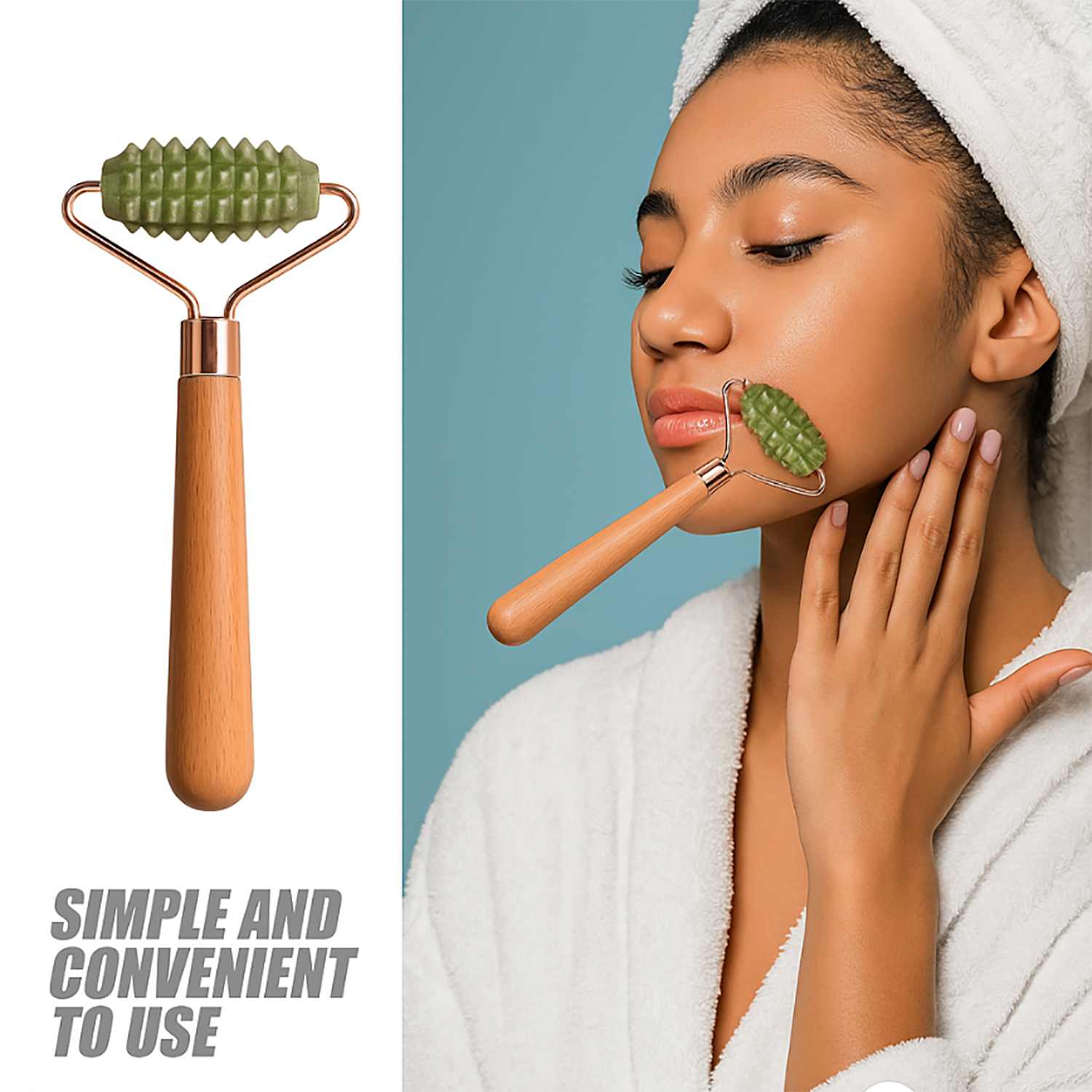 Wooden Handle Face Massager – Natural Rejuvenation Tool for Radiant Skin
