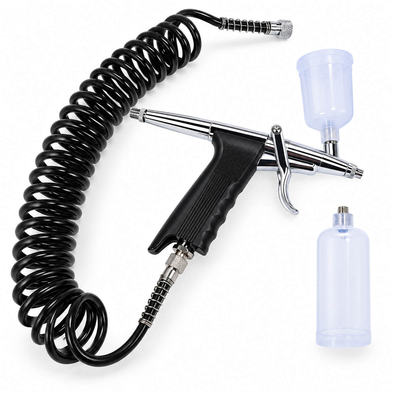 Professional Water Oxygen Spray Airbrush Handpiece with Coiled Hose for Facial Beauty Machines