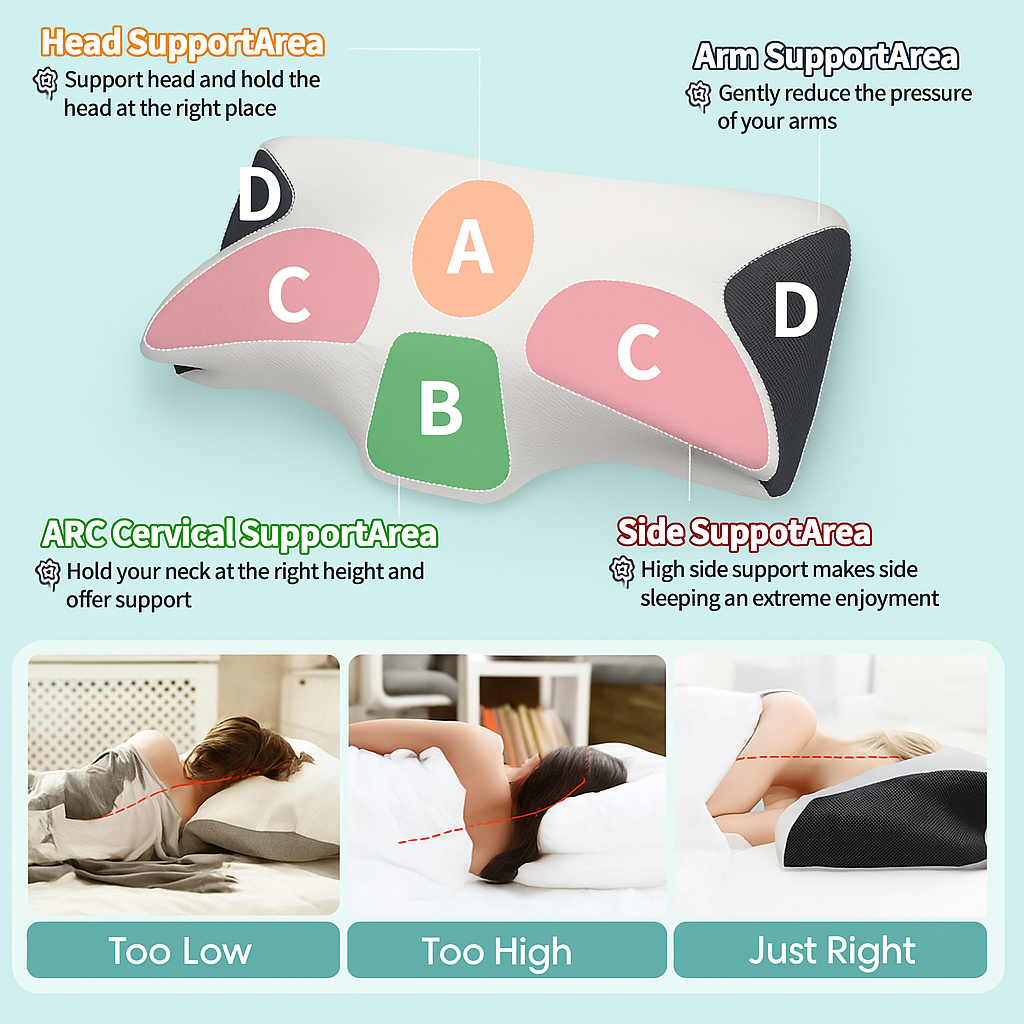 THEIA Ultimate Sleep Pro – Ergonomic Memory Foam Pillow for Neck Support & Spine Alignment