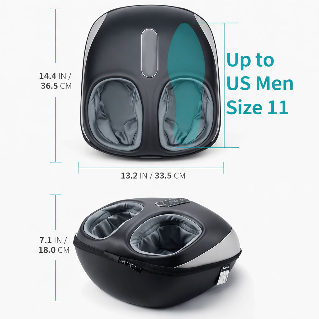 Theia Foot Massager Machine with Heat & Roller – Electric Fully Wrapped Foot Massage