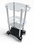 Premium Aluminum Beauty Salon Trolley – Rolling Pedestal Cart with 4 Smooth Wheels for Professional Use