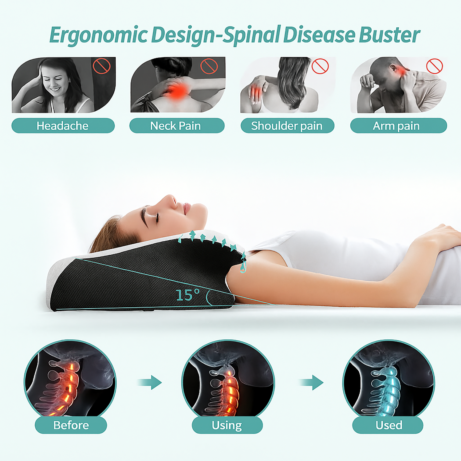 THEIA Ultimate Sleep Pro – Ergonomic Memory Foam Pillow for Neck Support & Spine Alignment