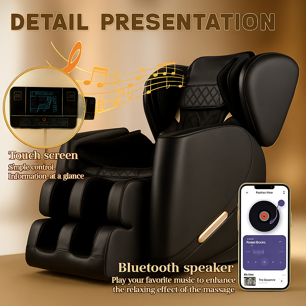 Zero Gravity Full Body Massage Chair with Heat & Air Compression | Smart Home Relaxation Seating with Adjustable Programs