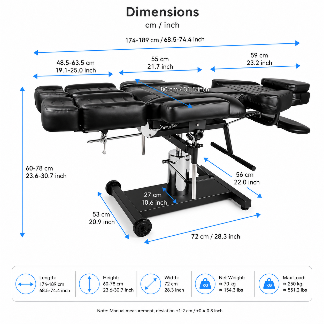 Theia Professional Hydraulic Tattoo & Beauty Treatment Chair