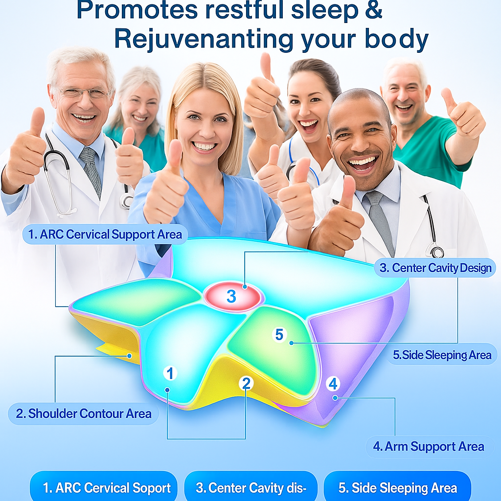 THEIA Ultimate Sleep Pro – Ergonomic Memory Foam Pillow for Neck Support & Spine Alignment