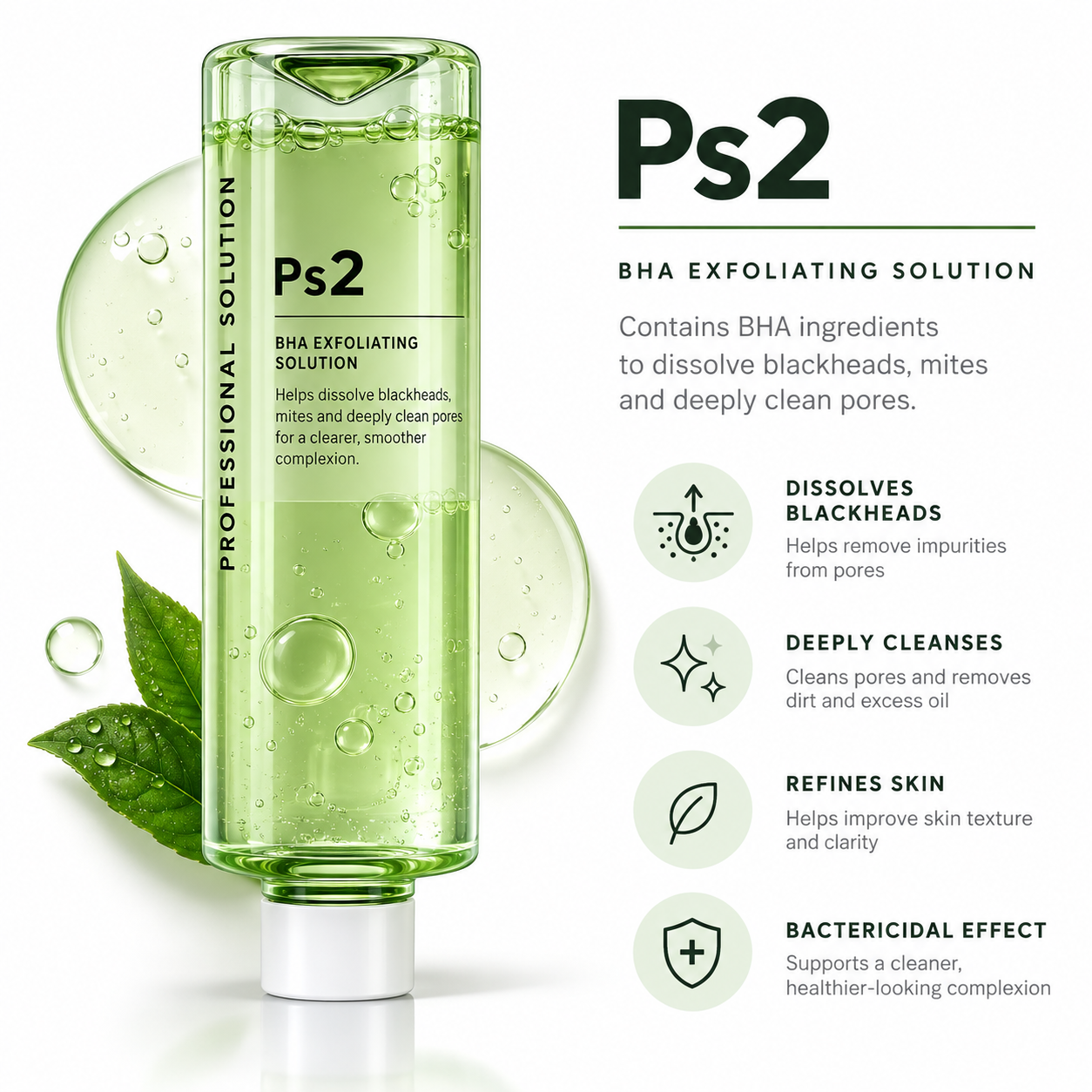 S1 PS2 PS3 PSC Hydro Facial Solutions 4 × 500ml AHA BHA Hydration & Cleaning Set