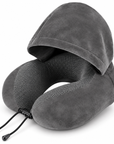 Hooded Memory Foam Travel Neck Pillow – Ergonomic Comfort for Every Journey