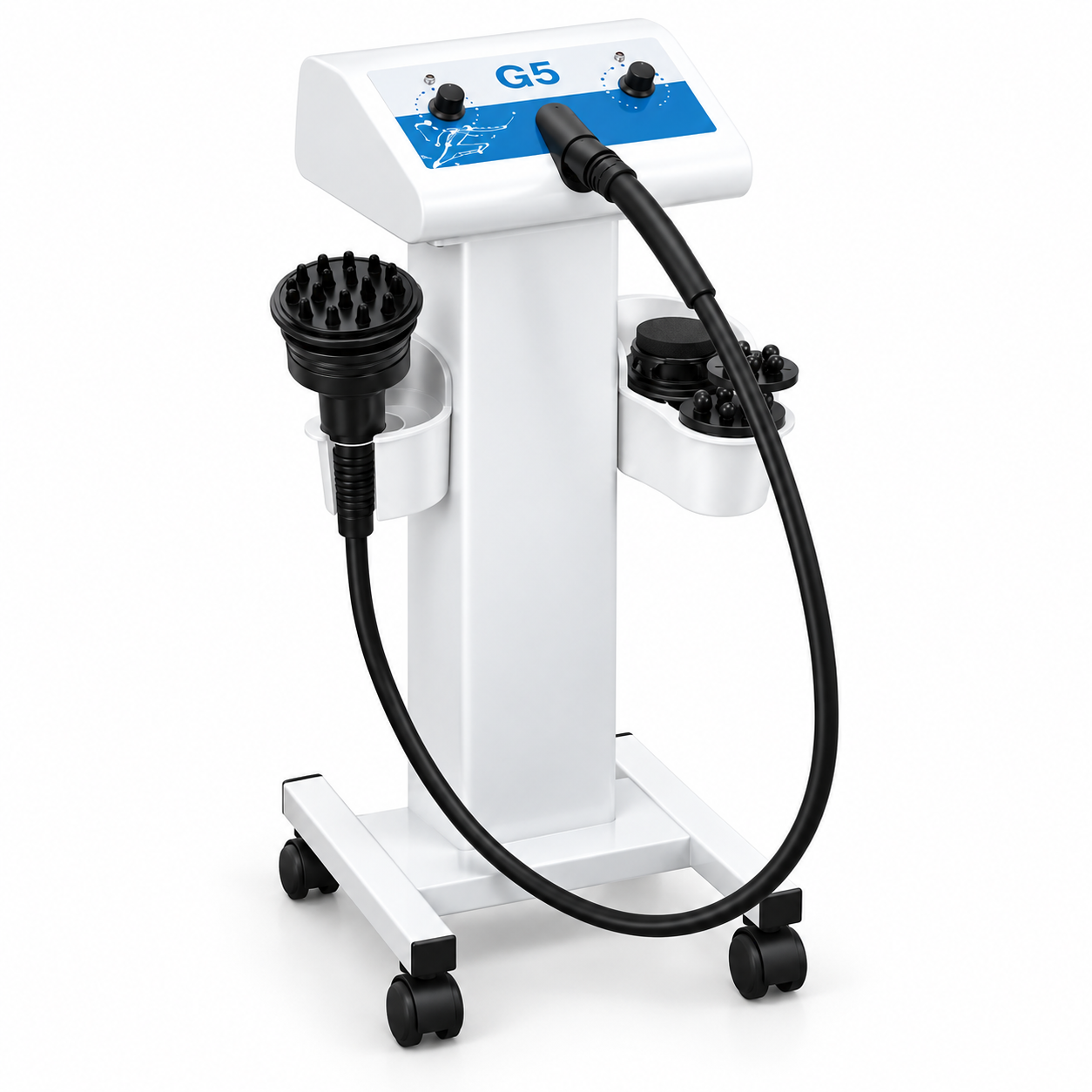 Professional G5 Vibration Massage Machine with Trolley & 5 Massage Heads – 150W
