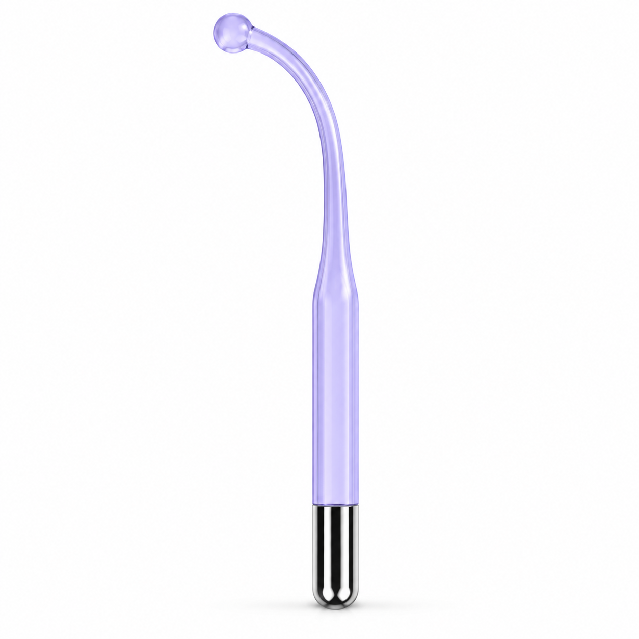 High Frequency Glass Point Electrode – Curved Purple Replacement Attachment for Facial Beauty Devices