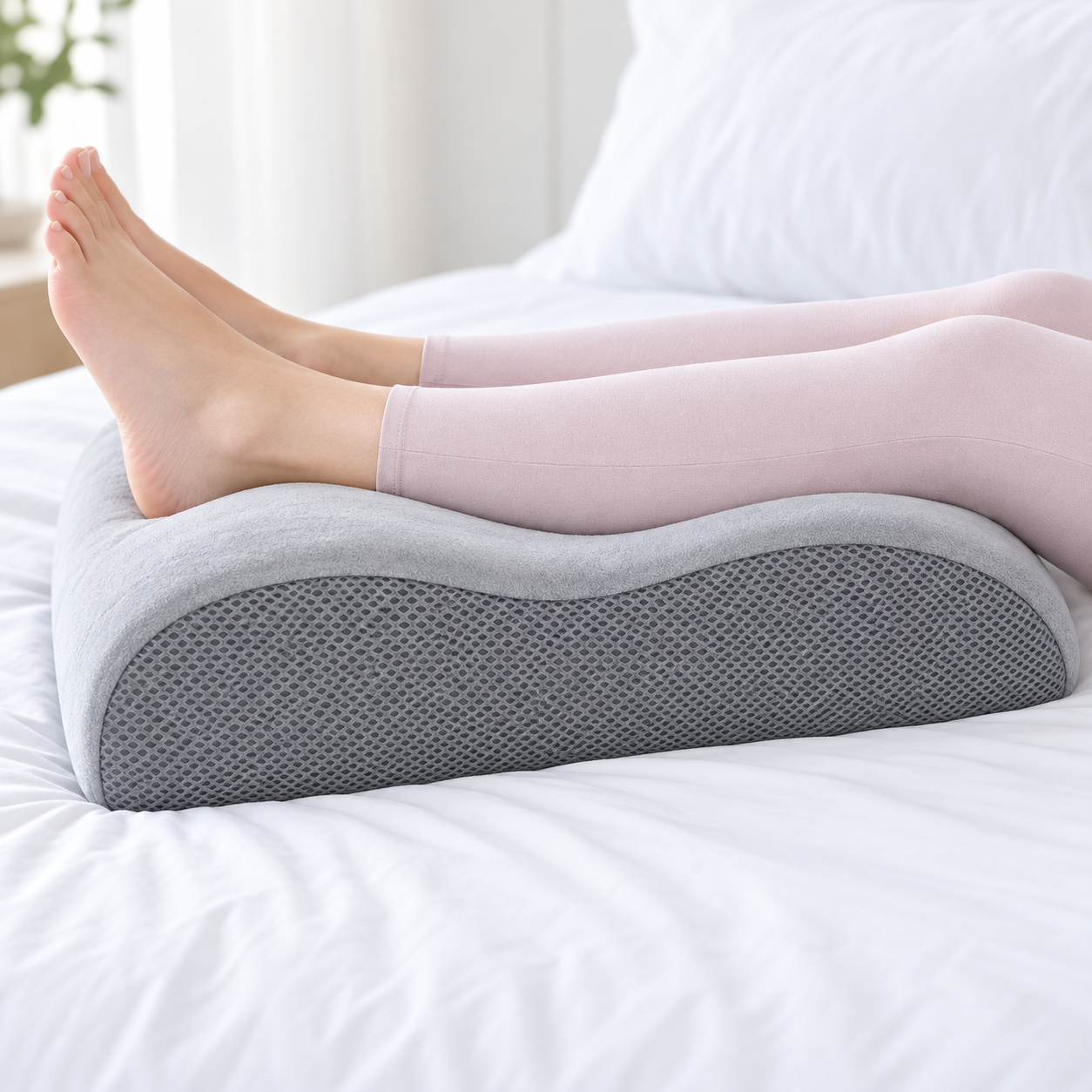 Memory Foam Leg Support Pillow – Ergonomic Knee & Calf Elevation Cushion