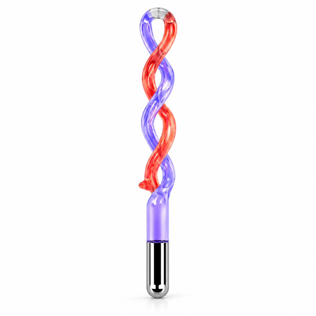 High Frequency Glass Spiral Electrode – Dual-Color Twisted Replacement Attachment for Beauty Devices