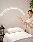 26-Inch LED Half Moon Ceiling Light 48W – Dimmable Salon Lash Nail Tattoo & Facial Lamp