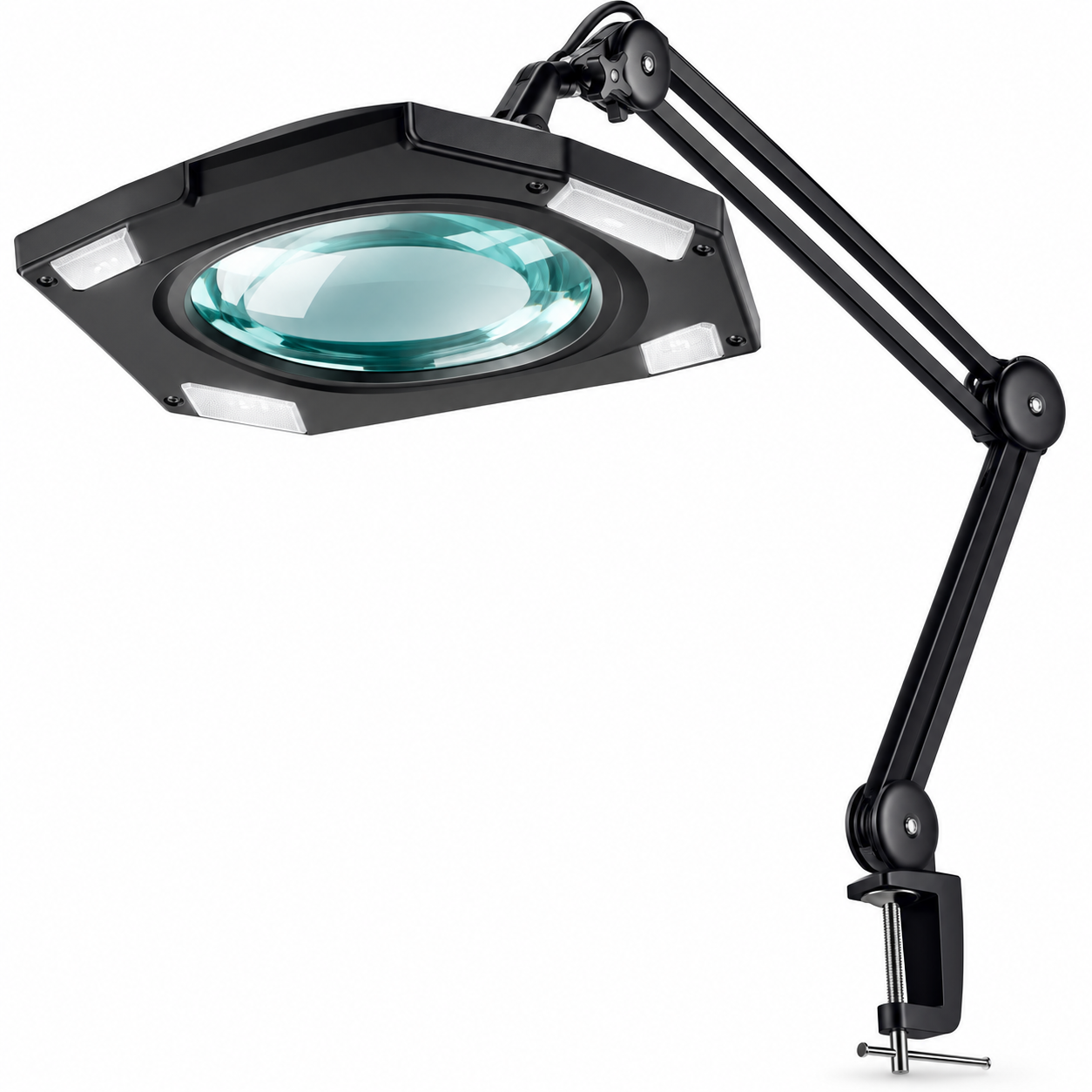 Professional LED Magnifying Lamp 9002LED – 3D/5D Glass Lens, 1200 Lumens, Adjustable Swing Arm