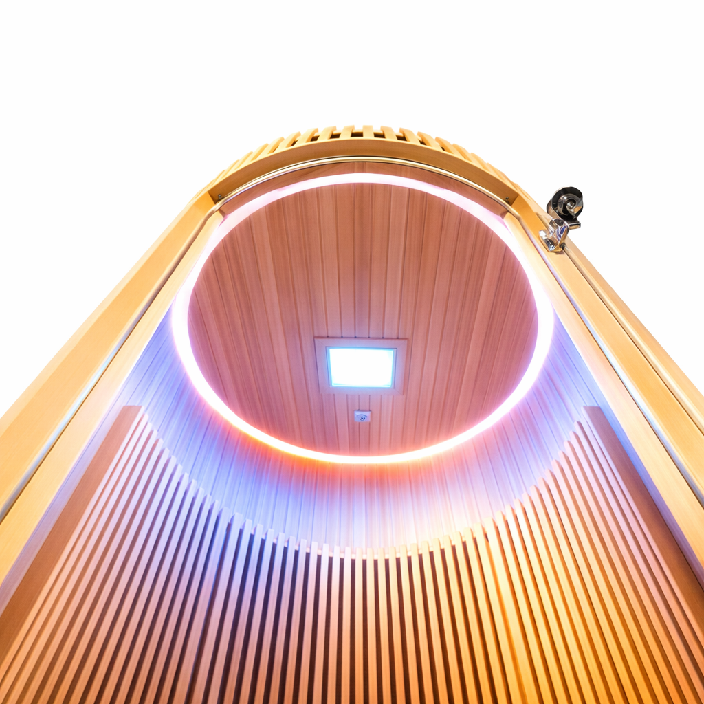 Far Infrared Sauna Room 1 Person – Solid Hemlock Wood Home Spa Cabin with Smart Touch Control – 2000mm Height