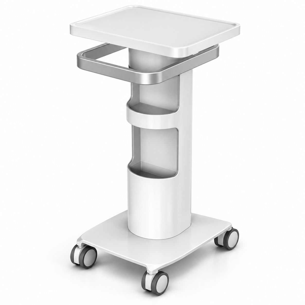 Professional Dental & Clinical Utility Trolley with Large Tool Tray, Storage Shelves & Lockable Wheels