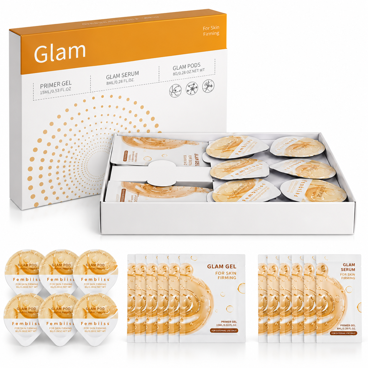 Glam Pod Facial Kit – 6 Pods, 6 Primer Gels & 6 Serums