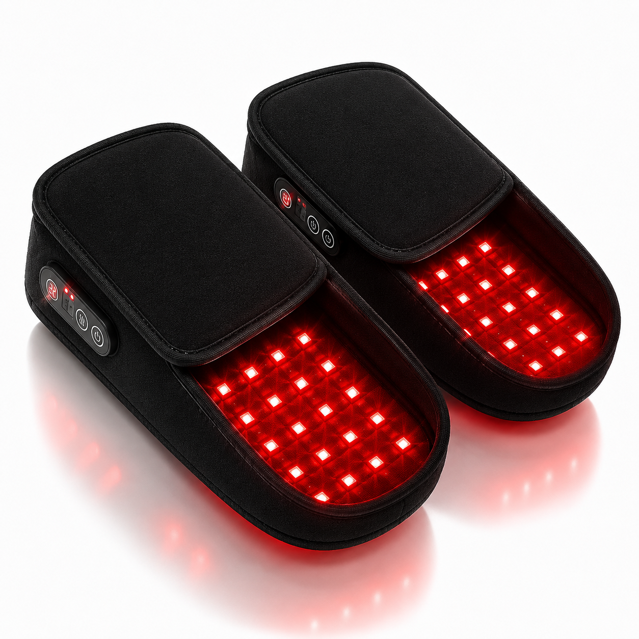 LED Red Light Foot Slippers 660nm 880nm Infrared Heated Foot Wrap with 90 LEDs