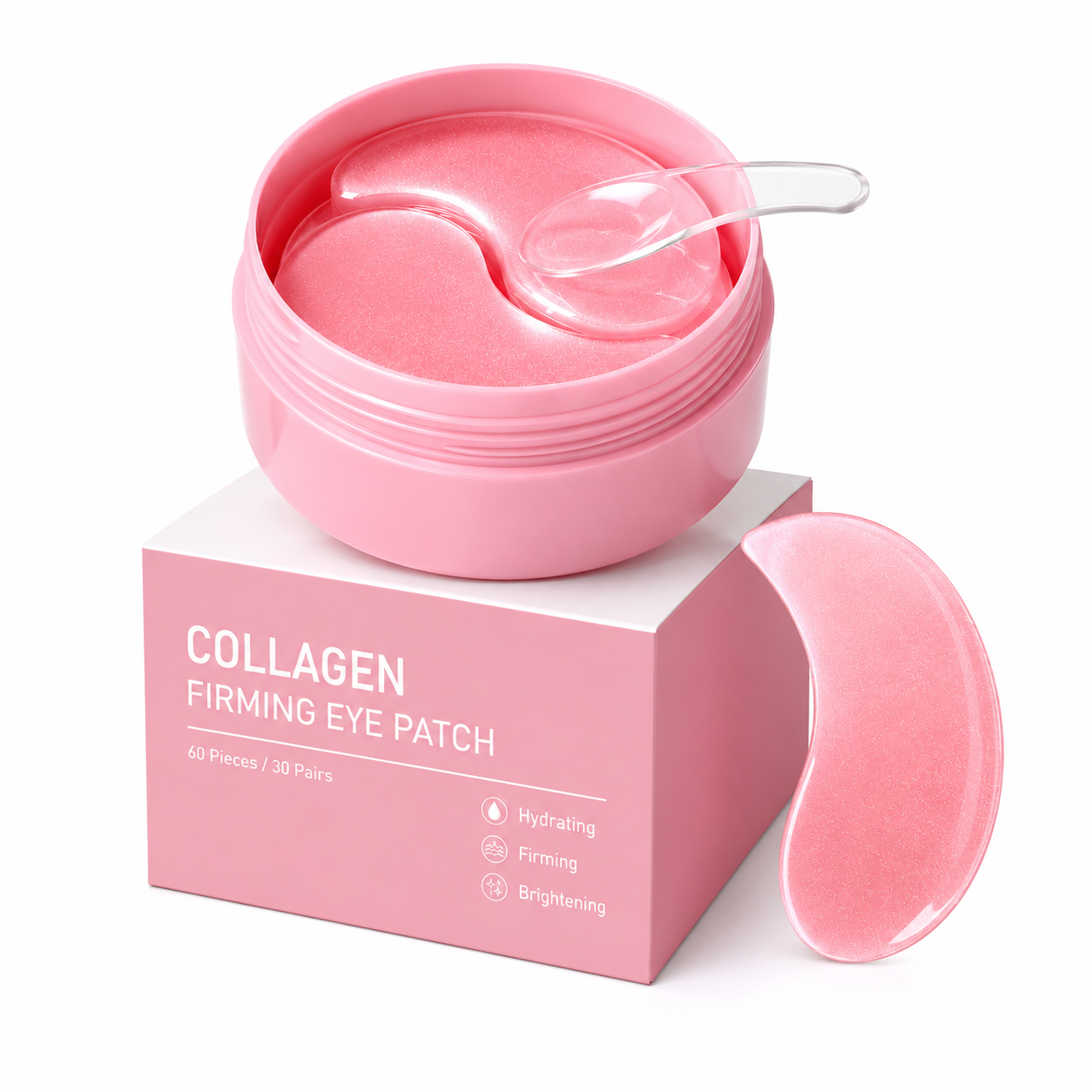 Caffeine Collagen Hydrogel Under Eye Patches – 60 Pieces / 30 Pairs – Pink