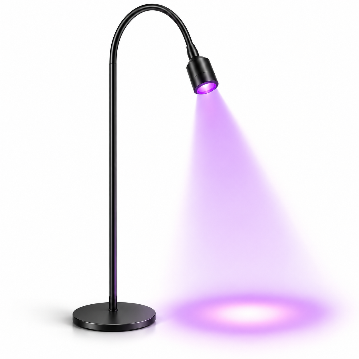 Professional UV LED Lash Extension Floor Lamp – 5W/10W | Adjustable Focus, Flexible Gooseneck & Foot Pedal