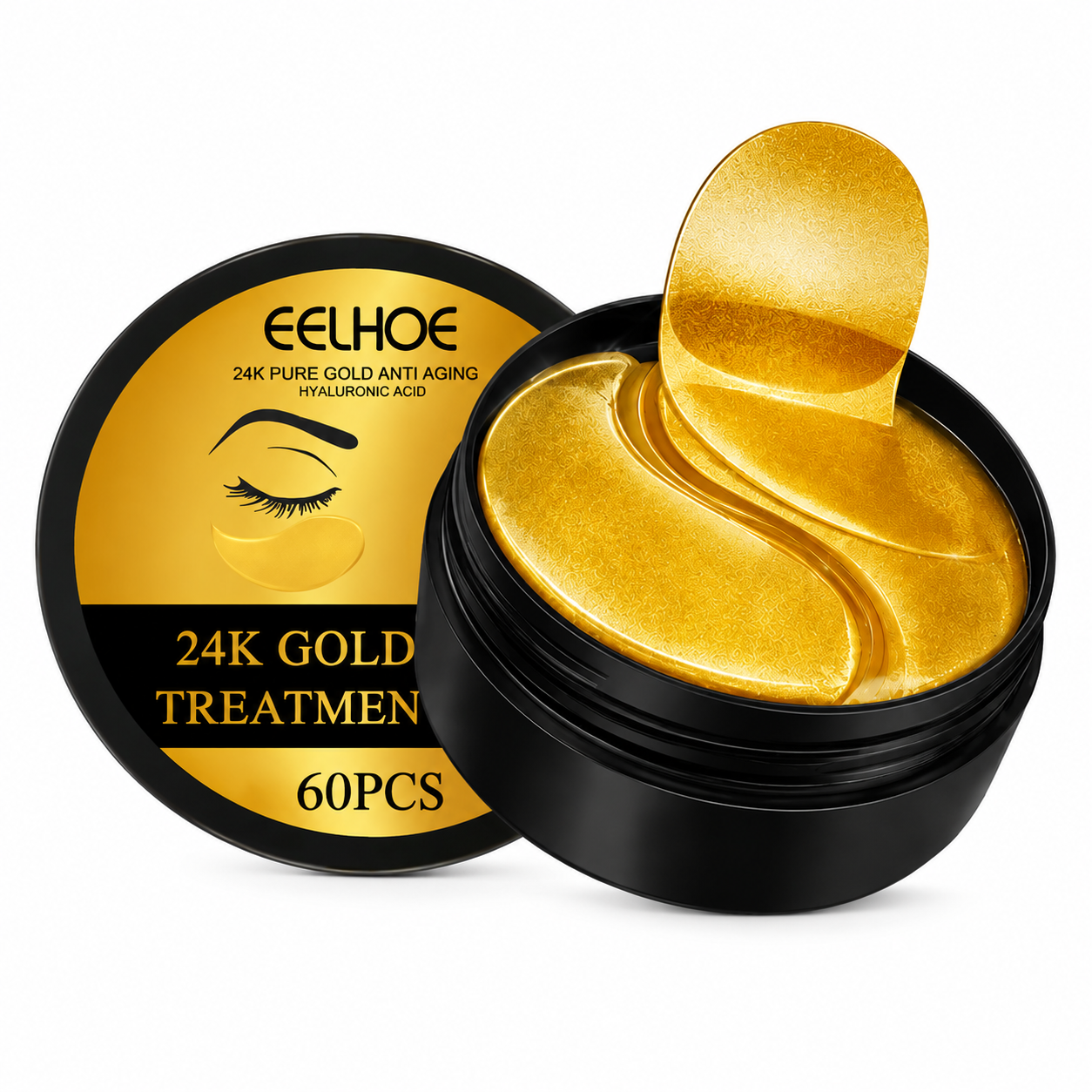 24K Gold Hydrogel Under Eye Patches – 60 Pieces / 30 Pairs – Hydrating Eye Care