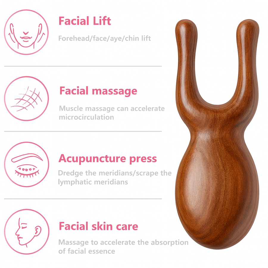 Sandalwood Facial Lifting & Meridian Comb Massager