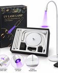 Professional UV LED Lash Extension Floor Lamp – 5W/10W | Adjustable Focus, Flexible Gooseneck & Foot Pedal