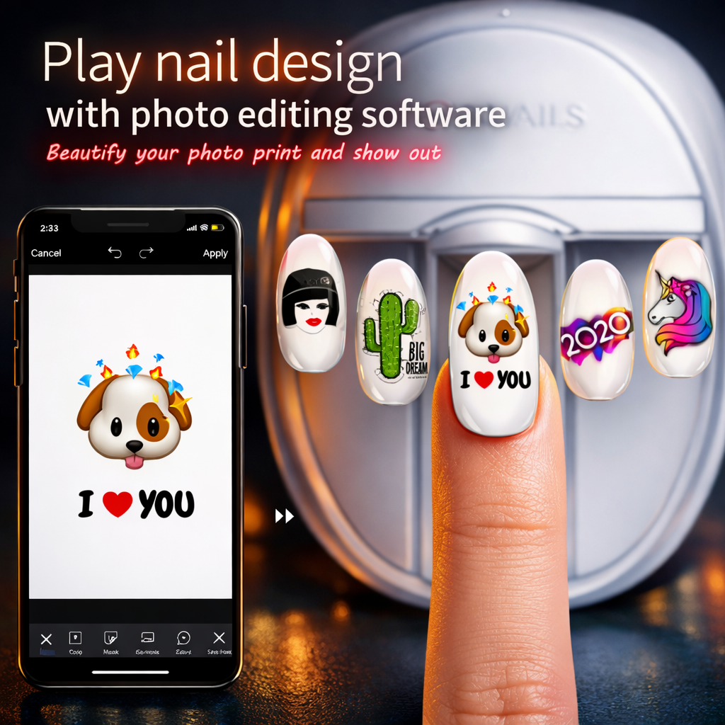 O2Nails Nail Printer M1 Mini Professional 3D Nail Printer – Digital Nail Art for Home or Nail Salon