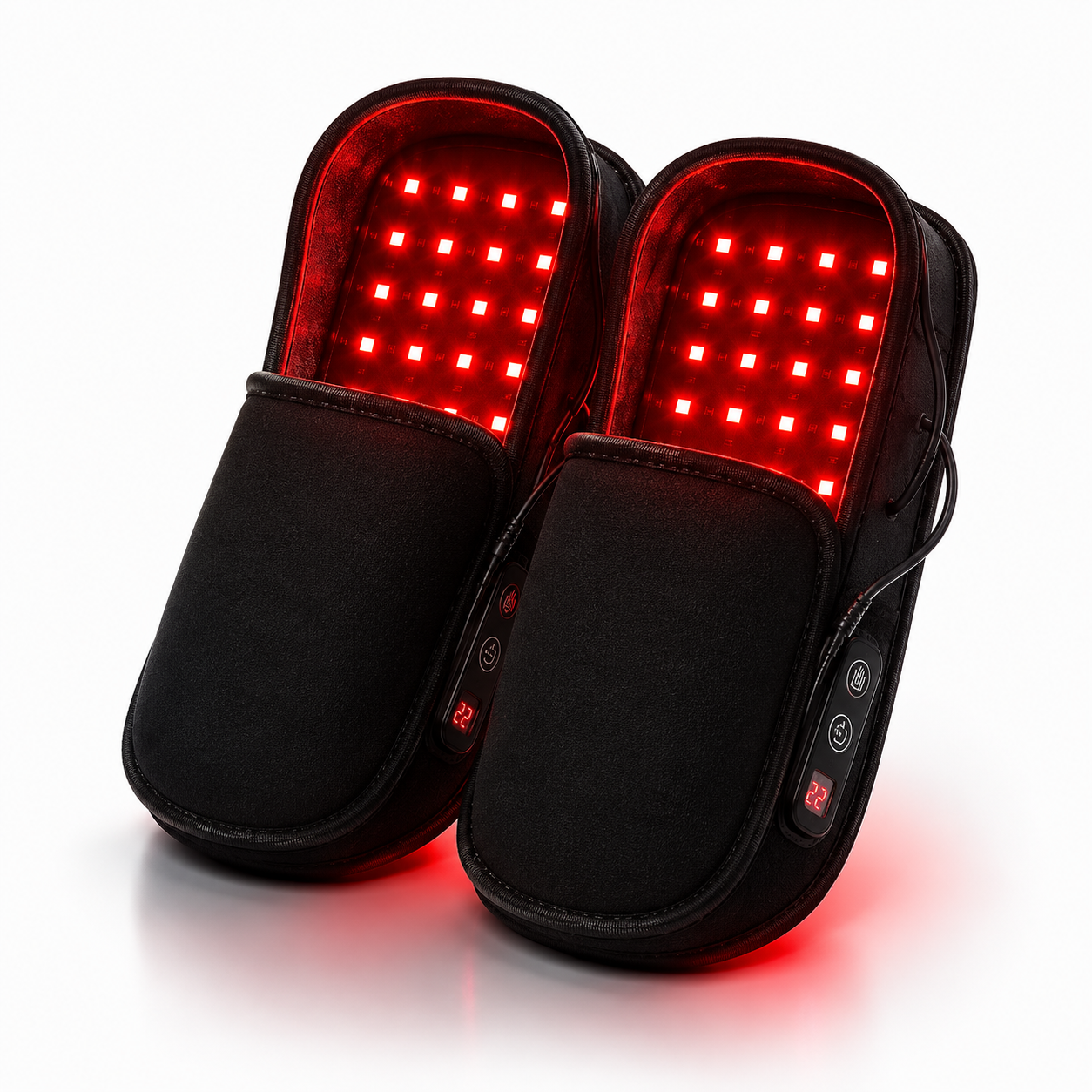 LED Red Light Foot Slippers 660nm 880nm Infrared Heated Foot Wrap with 90 LEDs