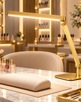 Luxury Gold Professional LED Nail Desk Lamp – Adjustable 3-Color Salon Lighting