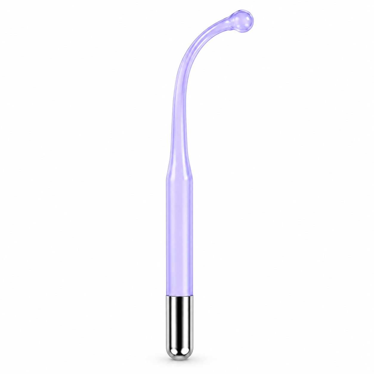 High Frequency Glass Point Electrode – Curved Purple Replacement Attachment for Facial Beauty Devices