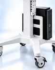 Professional Adjustable Equipment Trolley with Dual Shelves & Lockable Wheels – White