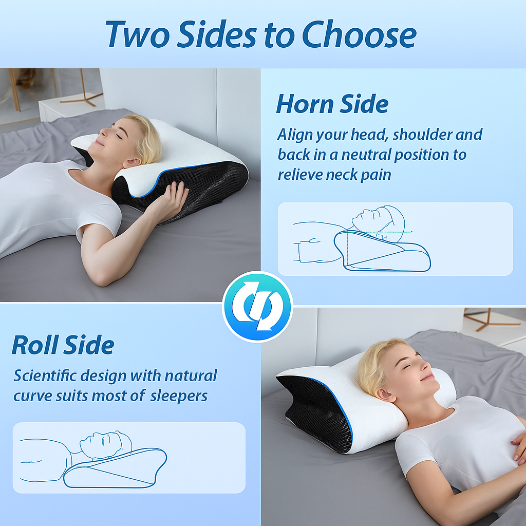 THEIA Ultimate Sleep Pro – Ergonomic Memory Foam Pillow for Neck Support & Spine Alignment