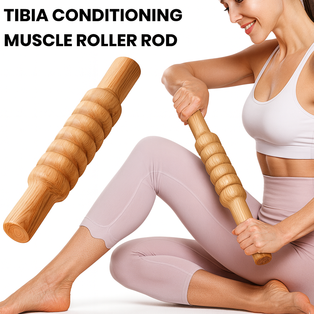 Theia Portable Wooden Muscle Roller Stick – Deep Tissue Relief for Athletes & Recovery