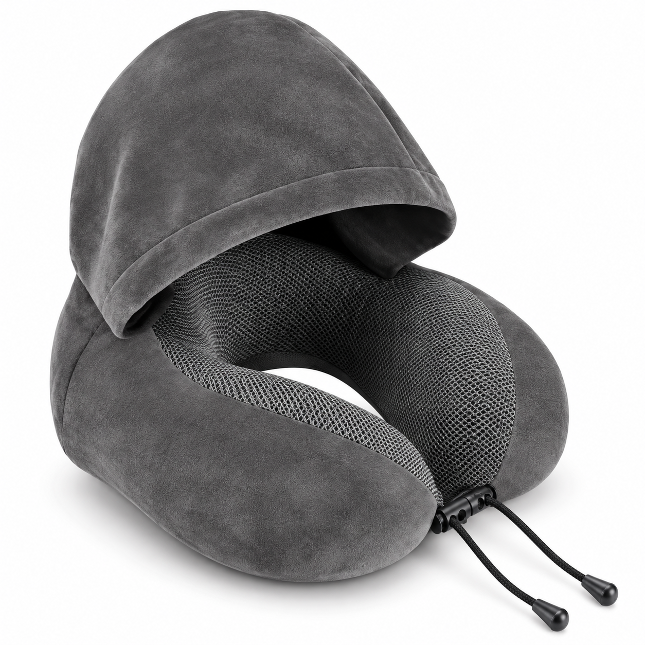 Hooded Memory Foam Travel Neck Pillow – Ergonomic Comfort for Every Journey