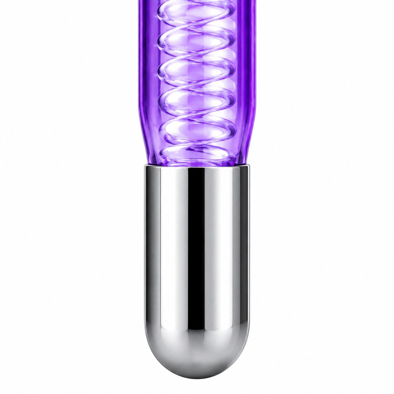 High Frequency Glass Tube Electrode with Internal Spiral – Purple Replacement Attachment for Beauty Devices