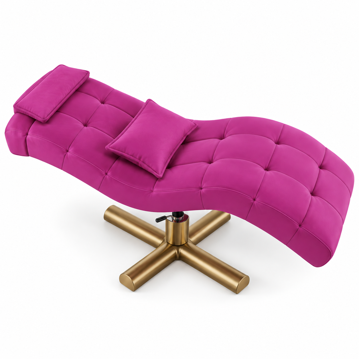 Hydraulic Curved Lash Bed – Professional Beauty Salon Treatment Chair with Gold Metal Base