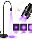 Professional UV LED Lash Extension Floor Lamp – 5W/10W | Adjustable Focus, Flexible Gooseneck & Foot Pedal