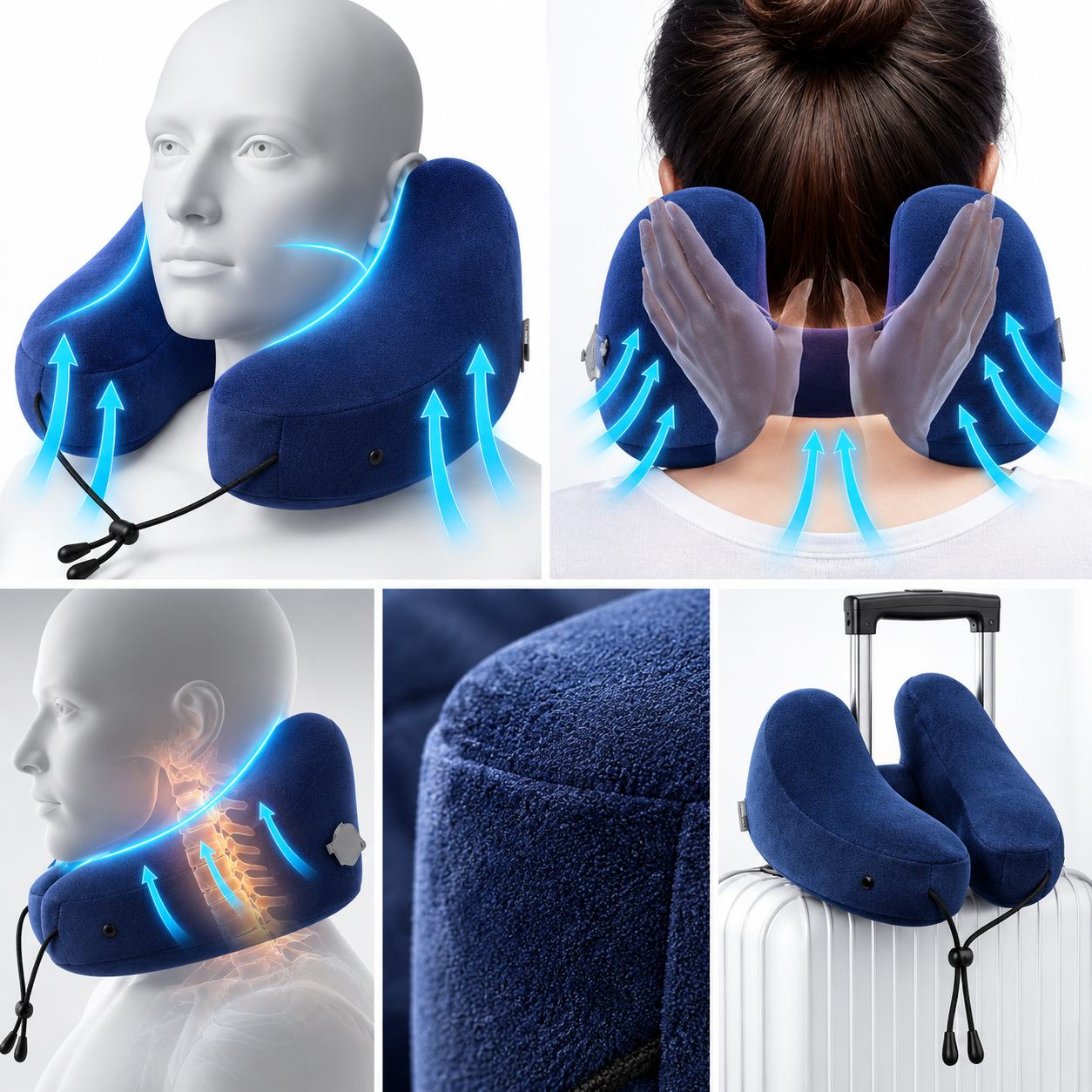 Ergonomic Inflatable Travel Neck Pillow – Adjustable Comfort for Every Journey