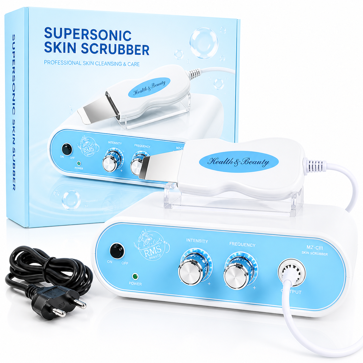 Theia Skin Expert Ultrasound Skin Scrubber – Ultrasonic Facial Skin Cleansing & Deep Pore Care Device