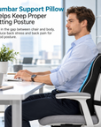 Memory Foam Lumbar Support Cushion for Office Chair & Car Seat – Ergonomic Back Support Pillow