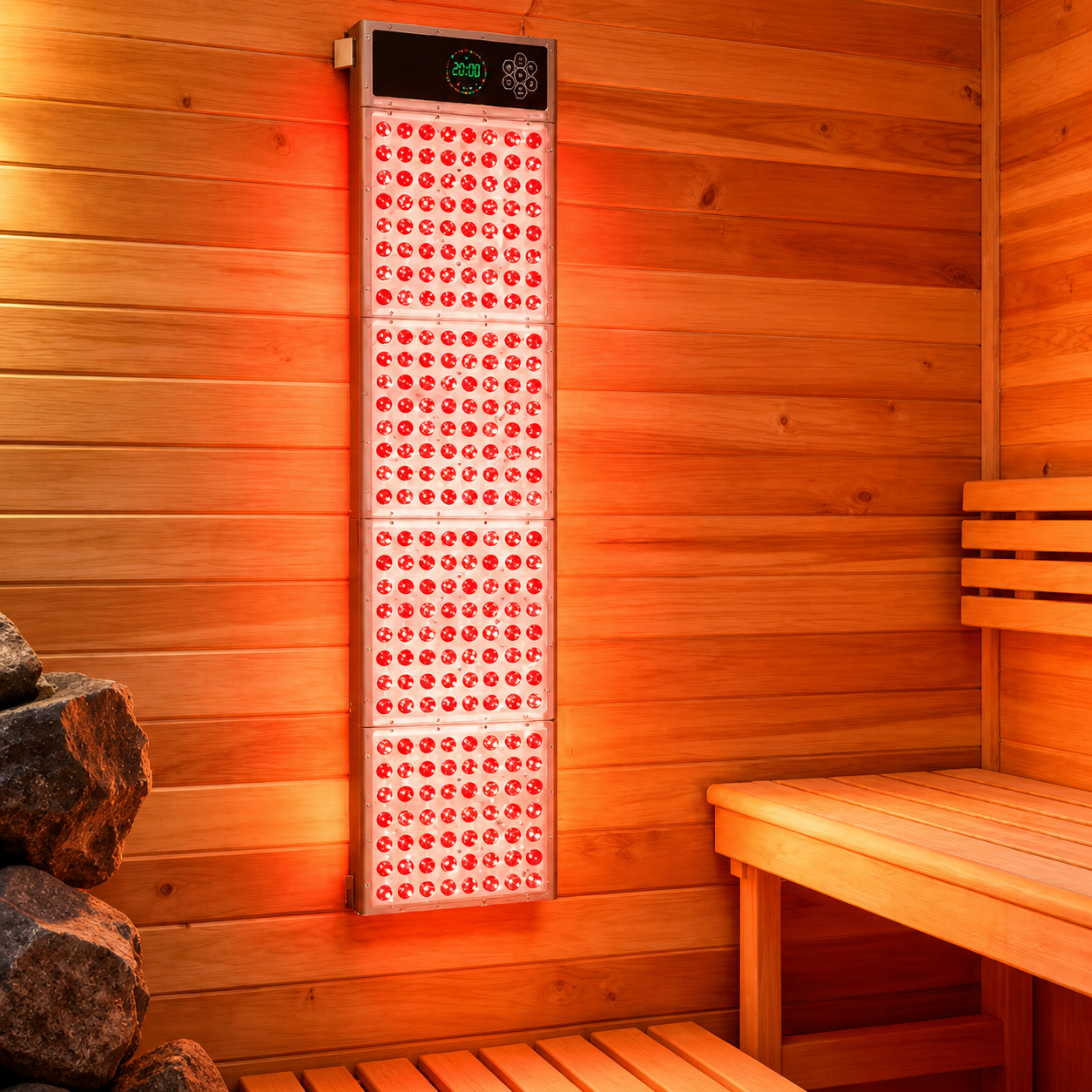 THEIA Infrared Red Light Sauna Panel – Standing Indoor LED Light Sauna, 660nm & 850nm, 1600W, Full Body Use