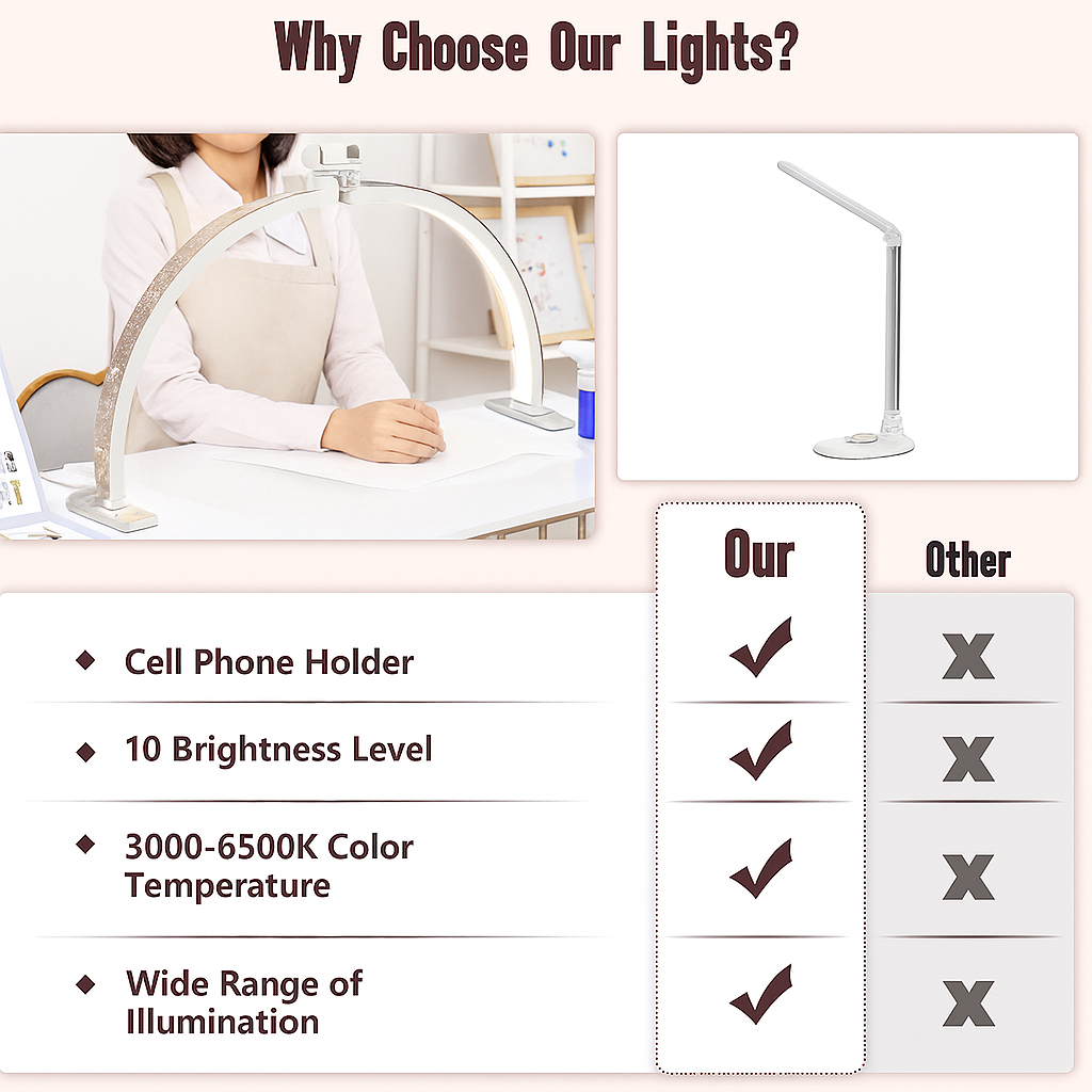 Theia Premium Beauty Salon Nail LED Desk Lamp