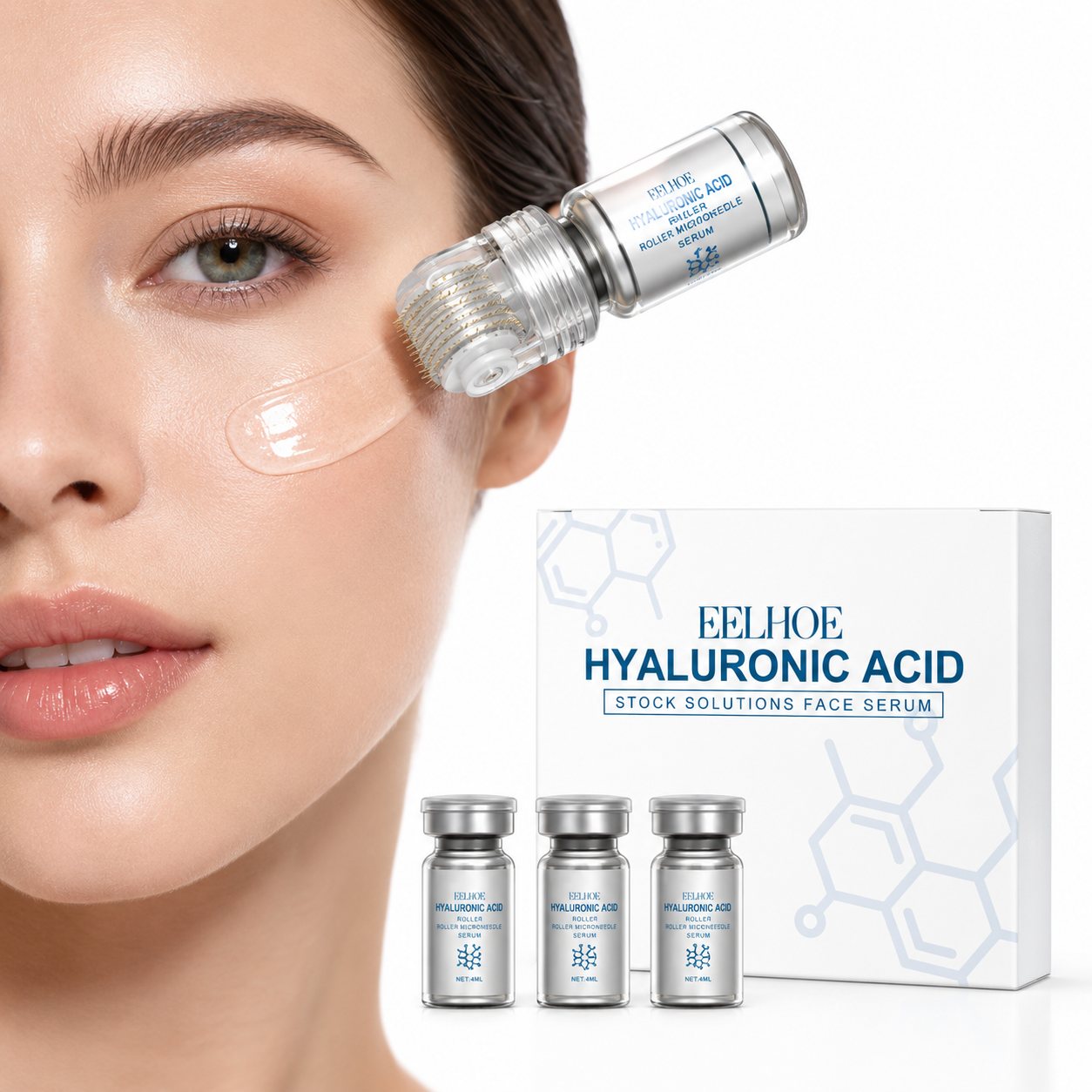 Niacinamide MicroNeedle Skin Renewal Roller Kit – 0.25mm Facial Microneedle System with Niacinamide Moisturizing Serum 30ml